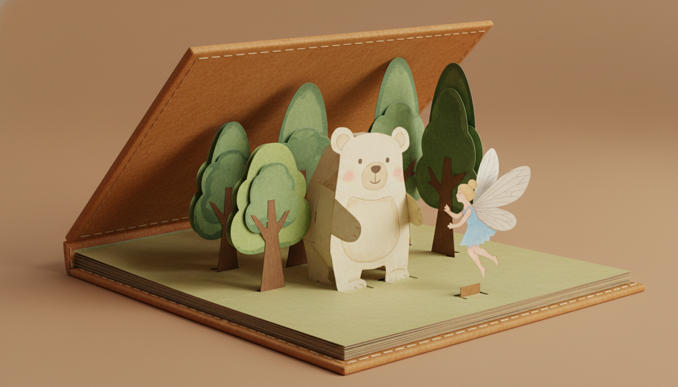 A storybook opening with light pouring out