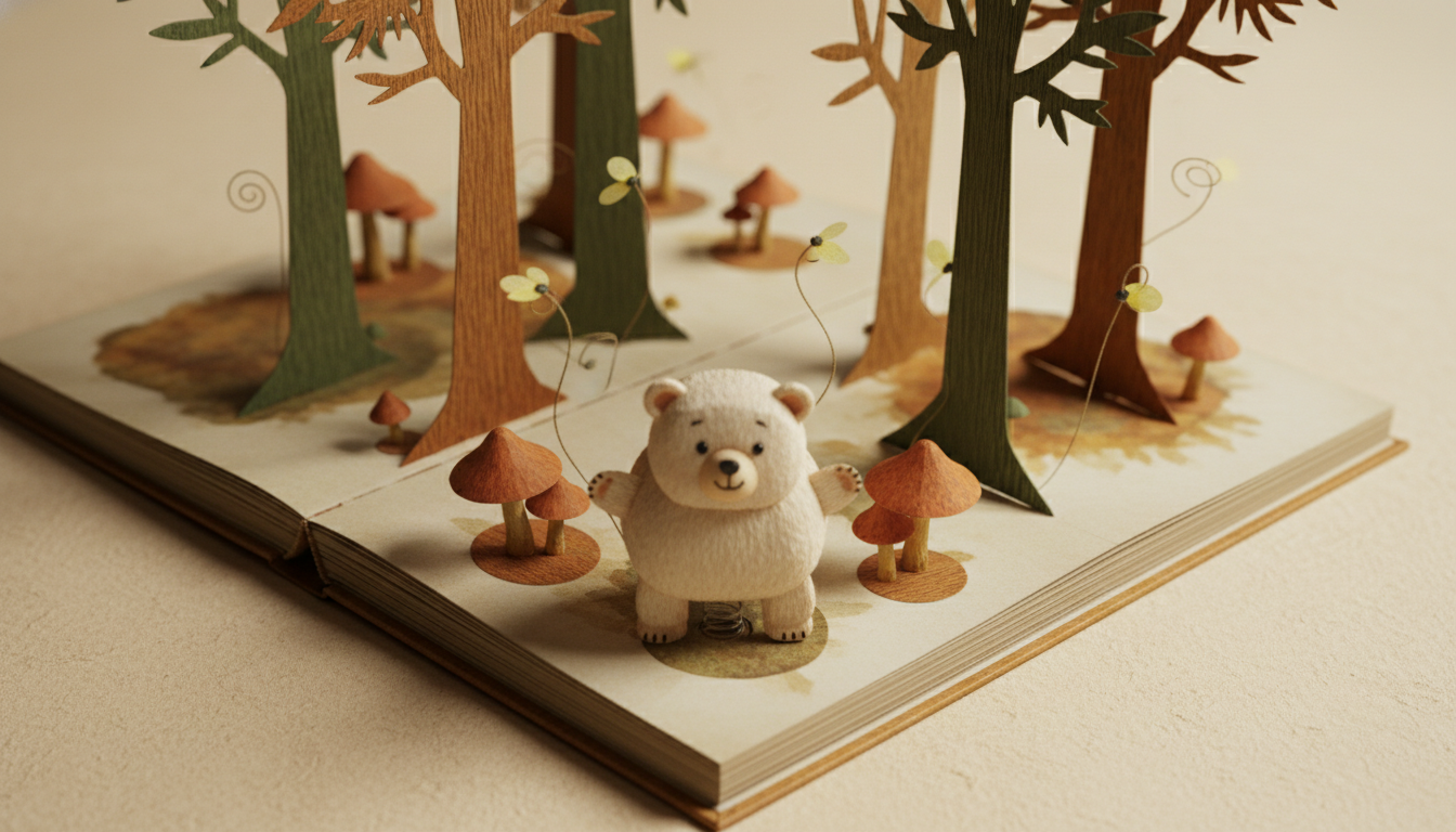 Bear exploring the enchanted forest